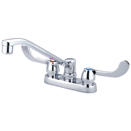 CENTRAL BRASS Two Handle Cast Brass Bar/Laundry Faucet, NPSM, Centerset, Chrome, Weight: 3.3 80084-AELS